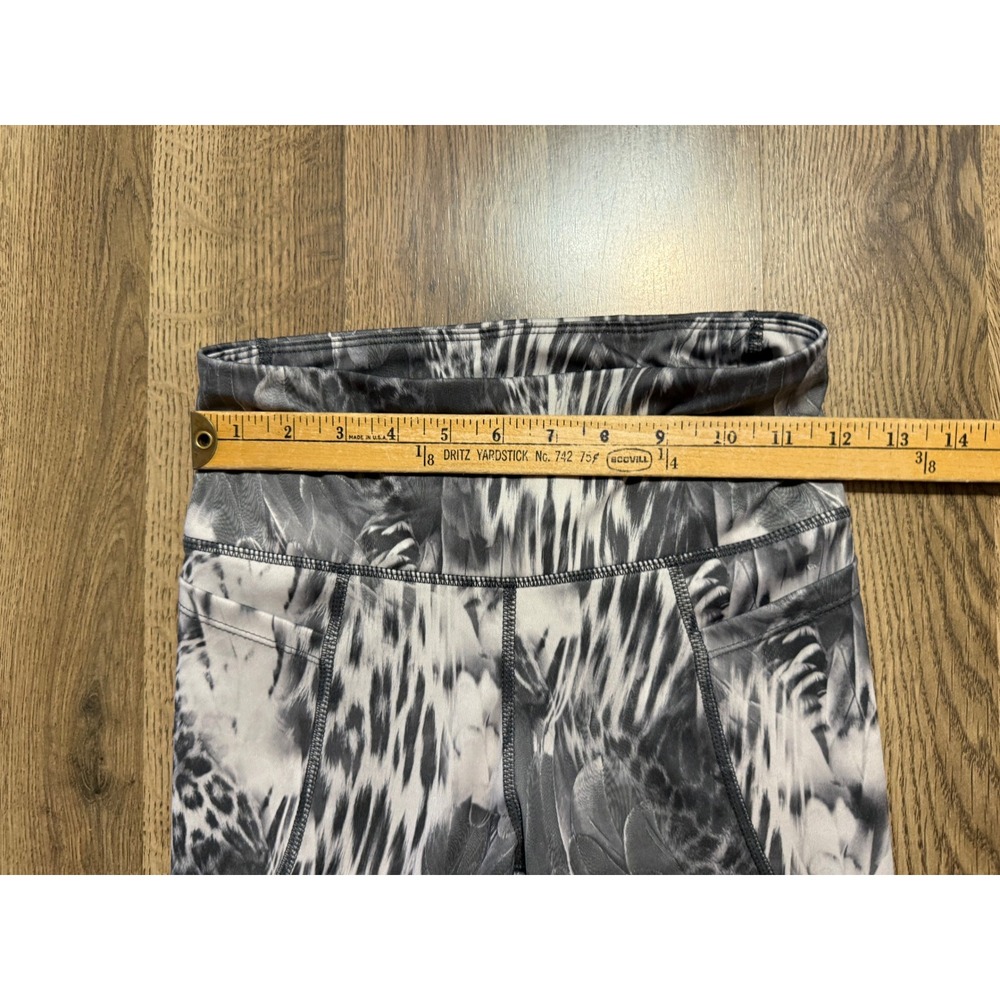 Bebe Sport Leggings Women Size S Grey Animal Print Activewear Pockets Pocketed - Picture 7 of 11